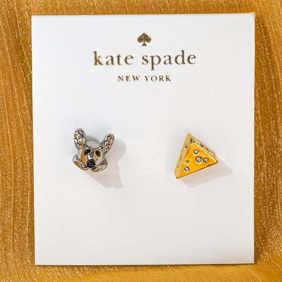 kate spade Jewelry - Kate Spade Year of the Rat - Mouse Cheese Asymmetrical Earrings (with GIFT BAG)